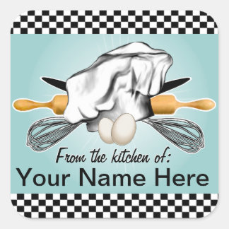 Etikett für kundenspezifische Baker-Verpackung Quadratischer Aufkleber