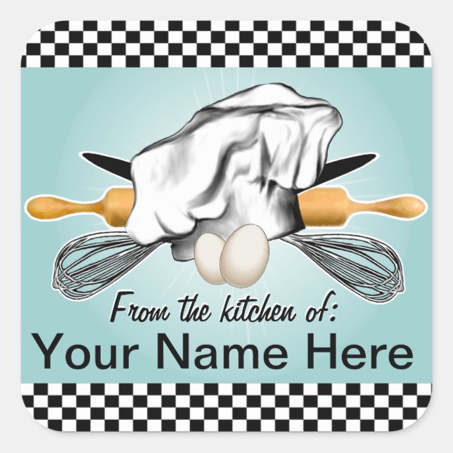 Etikett für kundenspezifische Baker-Verpackung Quadratischer Aufkleber (Vorderseite)