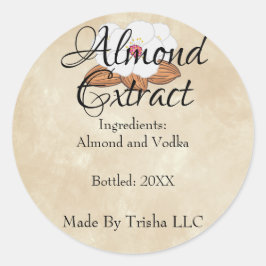Etikett für kundenspezifisches Mandelextrakt Runder Aufkleber