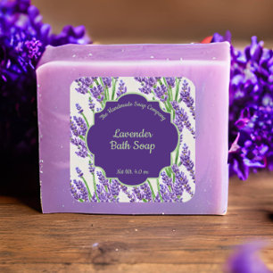 Etikett für Lavendel-Blume Seife und Kosmetika - 3 Quadratischer Aufkleber