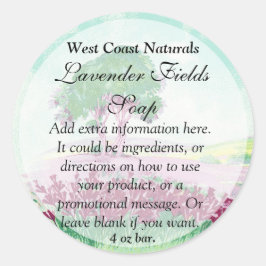 Etikett für Lavendelblumenseife und -bäder Runder Aufkleber