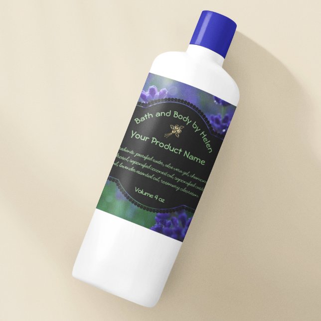 Etikett für Lavendelseife - Quadrat mit Zutaten Quadratischer Aufkleber (Von Creator hochgeladen)