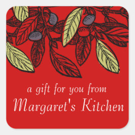 Etikett für Lebensmittel mit eigener Farbe Quadratischer Aufkleber