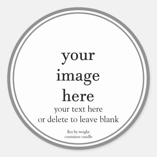 Etikett für leere weiße Vorlagencontainer-Kerzen Runder Aufkleber (Vorderseite)