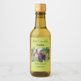 Etikett für Lila und grüne Essig