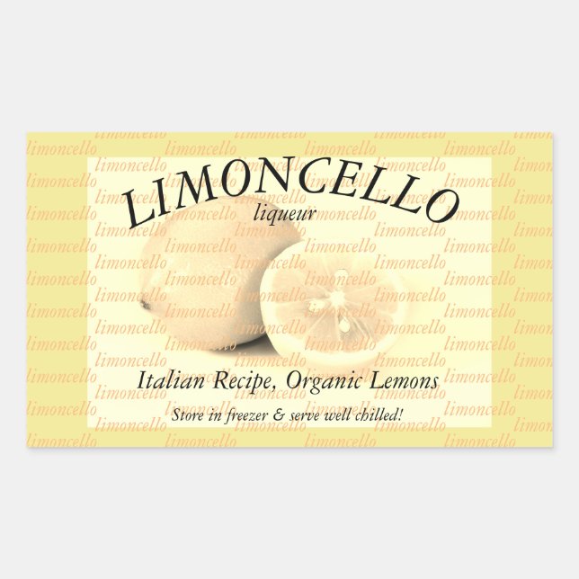 Etikett für Limoncello Rechteckiger Aufkleber (Vorderseite)