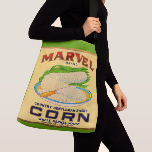 Etikett für Marvel-Dosen aus Mais aus den 1930ern Tragetaschen Mit Langen Trägern