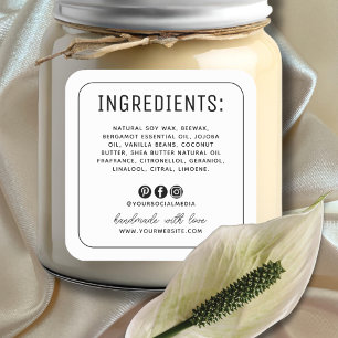 Etikett für Minimalistische weiße Medien Quadratischer Aufkleber