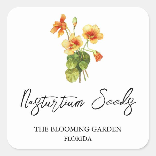 Etikett für Nasturtium Quadratischer Aufkleber (Vorderseite)