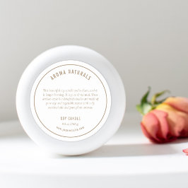 Etikett für neutrale Beige-Inhaltsstoffe Runder Aufkleber