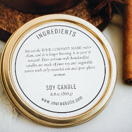 Etikett für neutrale schwarze Zutaten Runder Aufkleber