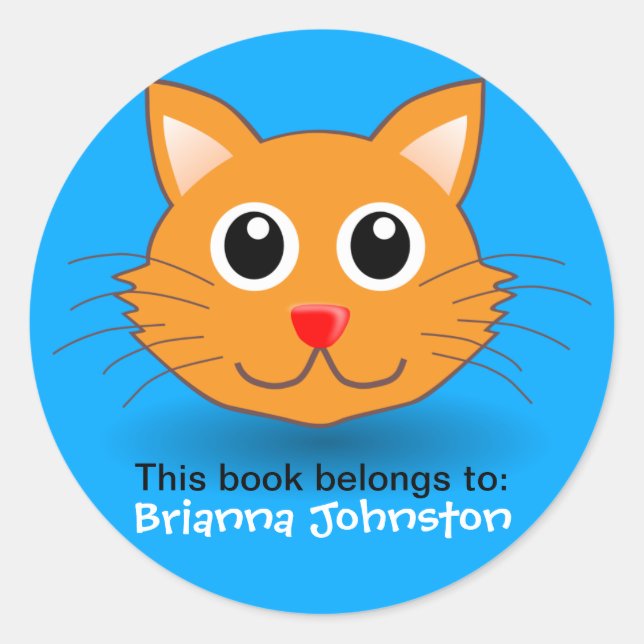 Etikett für niedliche Kitten Personalisiert Runder Aufkleber (Vorderseite)