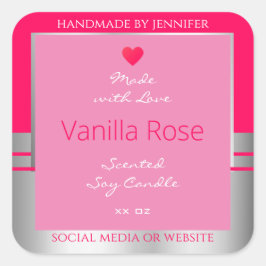 Etikett für niedliche Produktverpackungen Girly Pi Quadratischer Aufkleber