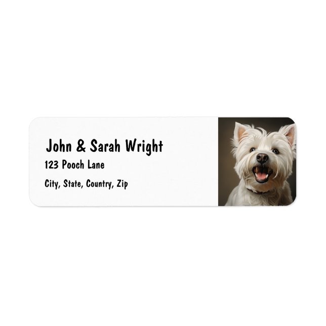 Etikett für Niedliche West-Highland-White-Dog-Adre (Vorne)