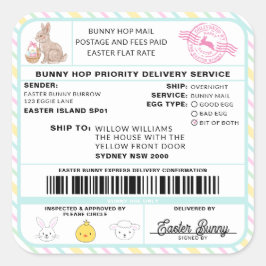 Etikett für Osterblütenpost Quadratischer Aufkleber