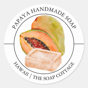 Etikett für Papaya-Seife Runder Aufkleber