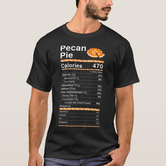 Etikett für Pecan Pie Nutrition T-Shirt (Vorderseite)