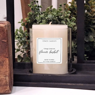 Etikett für personalisierte Produktkerze Quadratischer Aufkleber