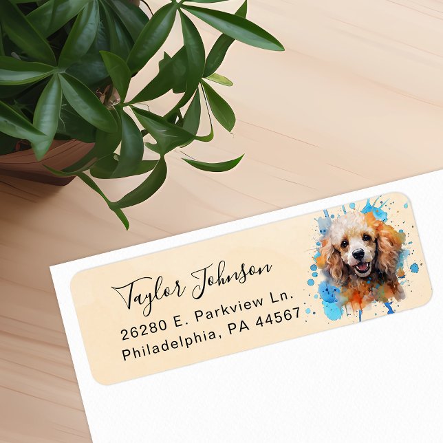 Etikett für Poodle-Rückgabeadresse (Von Creator hochgeladen)