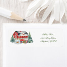 Etikett für Rote Farm und Traktor