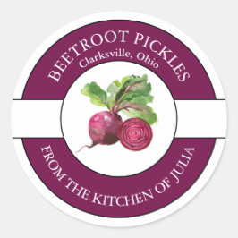 Etikett für Rübenpickeln Runder Aufkleber