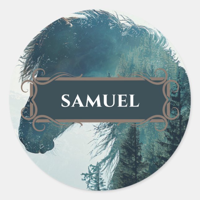 Etikett für rustikale Bezeichnung Runder Aufkleber (Vorderseite)