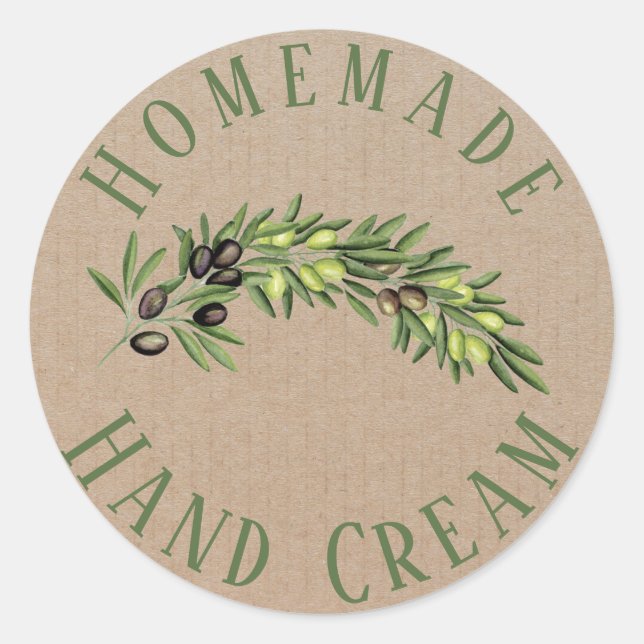 Etikett für rustikales Olivenöl Runder Aufkleber (Vorderseite)
