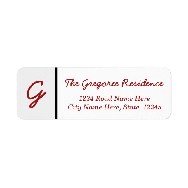 Etikett für schlichte und benutzerdefinierte Rückg (Vorne)