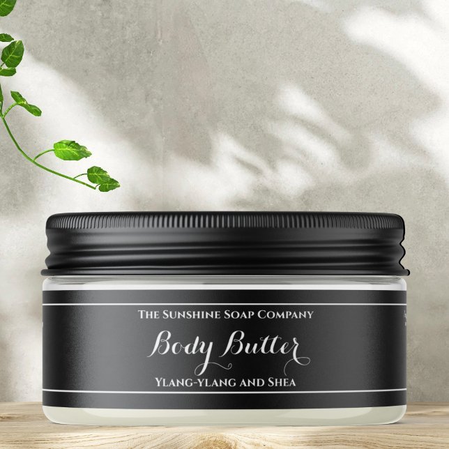 Etikett für schwarze Body-Butter 1 x 7,25 Rundum-Adressaufkleber (Von Creator hochgeladen)