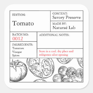 Etikett für schwarze und weiße Apotheke Quadratischer Aufkleber