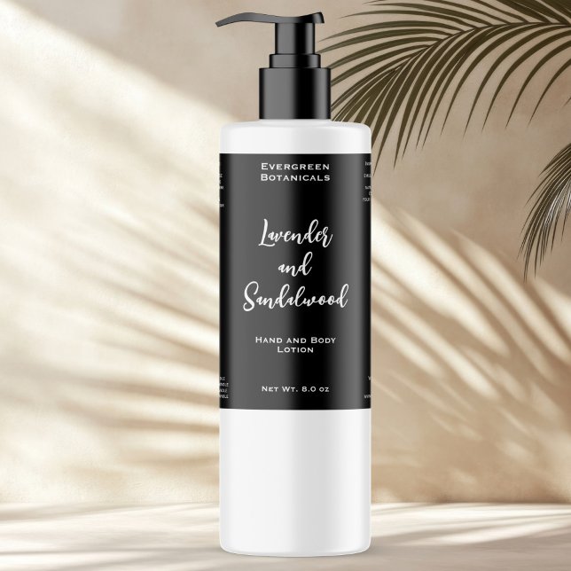 Etikett für schwarze, wasserdichte Kosmetikflasche (Von Creator hochgeladen)