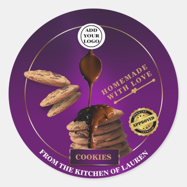 Etikett für selbst gebackene Waren Runder Aufkleber (Vorderseite)