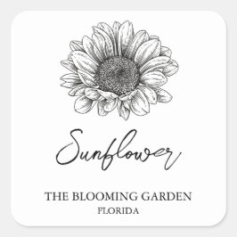 Etikett für Sonnenblumenkerne Quadratischer Aufkleber