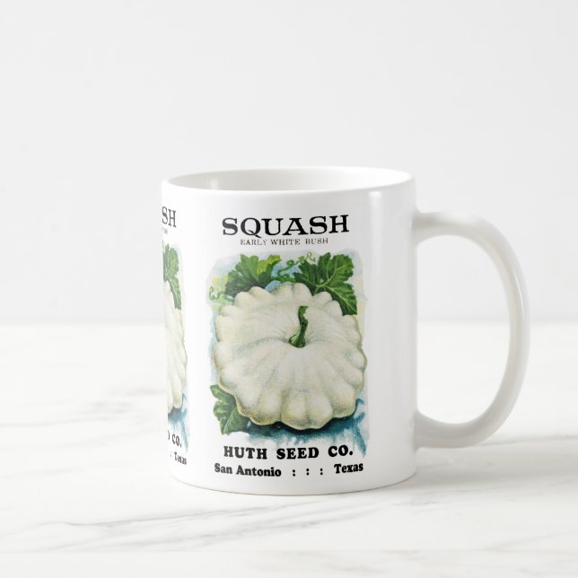 Etikett für Squash-Saatgut Kaffeetasse (Rechts)