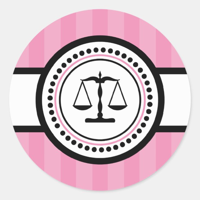 Etikett für Streifen der Justizskala (rosa) Runder Aufkleber (Vorderseite)