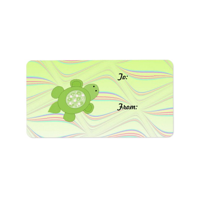 Etikett für süße Schildkröten Adressaufkleber (Vorne)