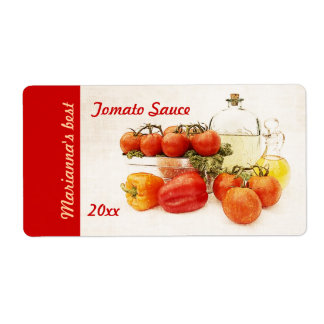 Etikett für Tomate oder Nudelsoße