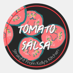Etikett für Tomaten-Salsa-Geschäft mit modernem De Runder Aufkleber