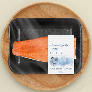 Etikett für Trout-Fischfilets