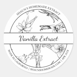 Etikett für Vanilla Extract Runder Aufkleber