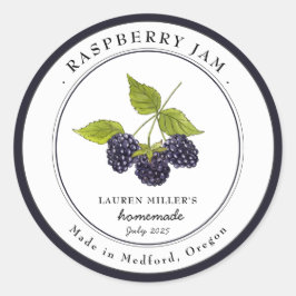 Etikett für Vintage BlackBerry-Jam-Konservierung Runder Aufkleber