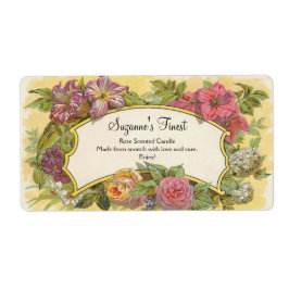 Etikett für Vintage Blumenkerze oder Canning Jar