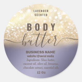 Etikett für Vintage Goldglittenbutter Runder Aufkleber