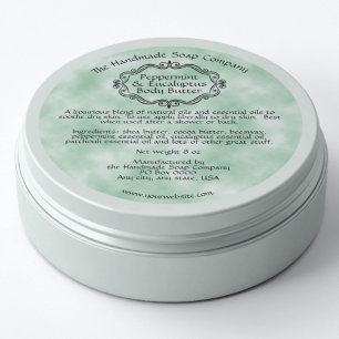 Etikett für Vintage-Grün-Parchment-Body-Butter-Gla Runder Aufkleber