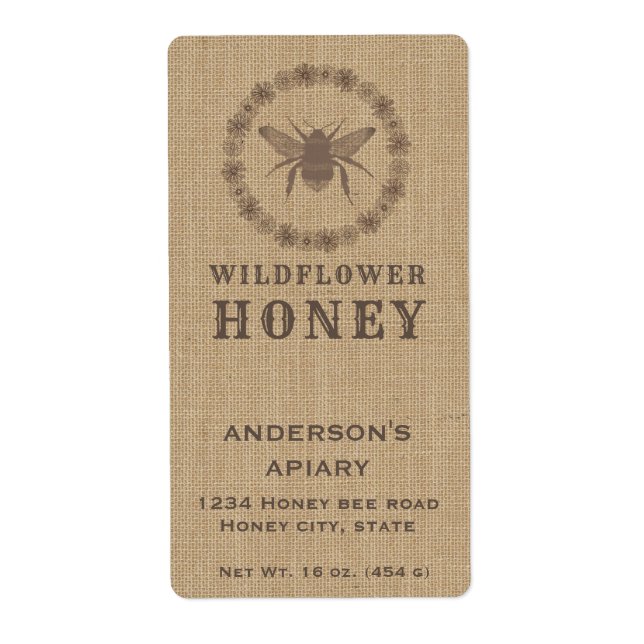 Etikett für Vintage Leinenblütenhonigklee (Vorne)