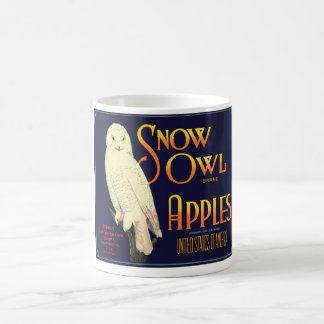 Etikett für Vintage Schneeauuläpfel Tasse
