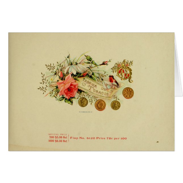 Etikett für Vintage Zigarrenboxen (Vorderseite (Horizontal))