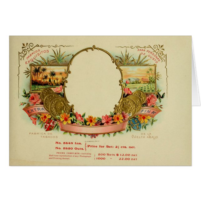 Etikett für Vintage Zigarrenboxen (Vorderseite (Horizontal))