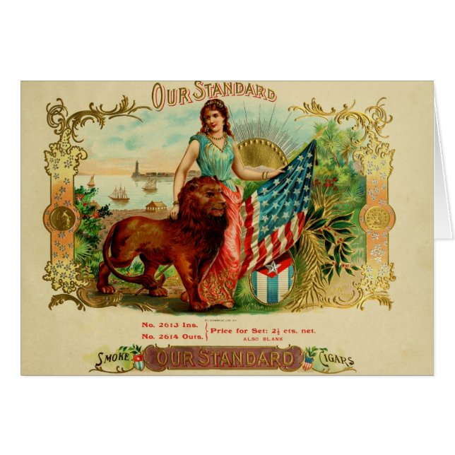 Etikett für Vintage Zigarrenboxen (Vorderseite (Horizontal))