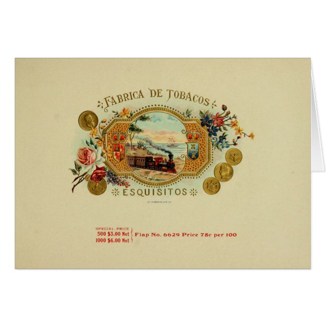 Etikett für Vintage Zigarrenboxen (Vorderseite (Horizontal))